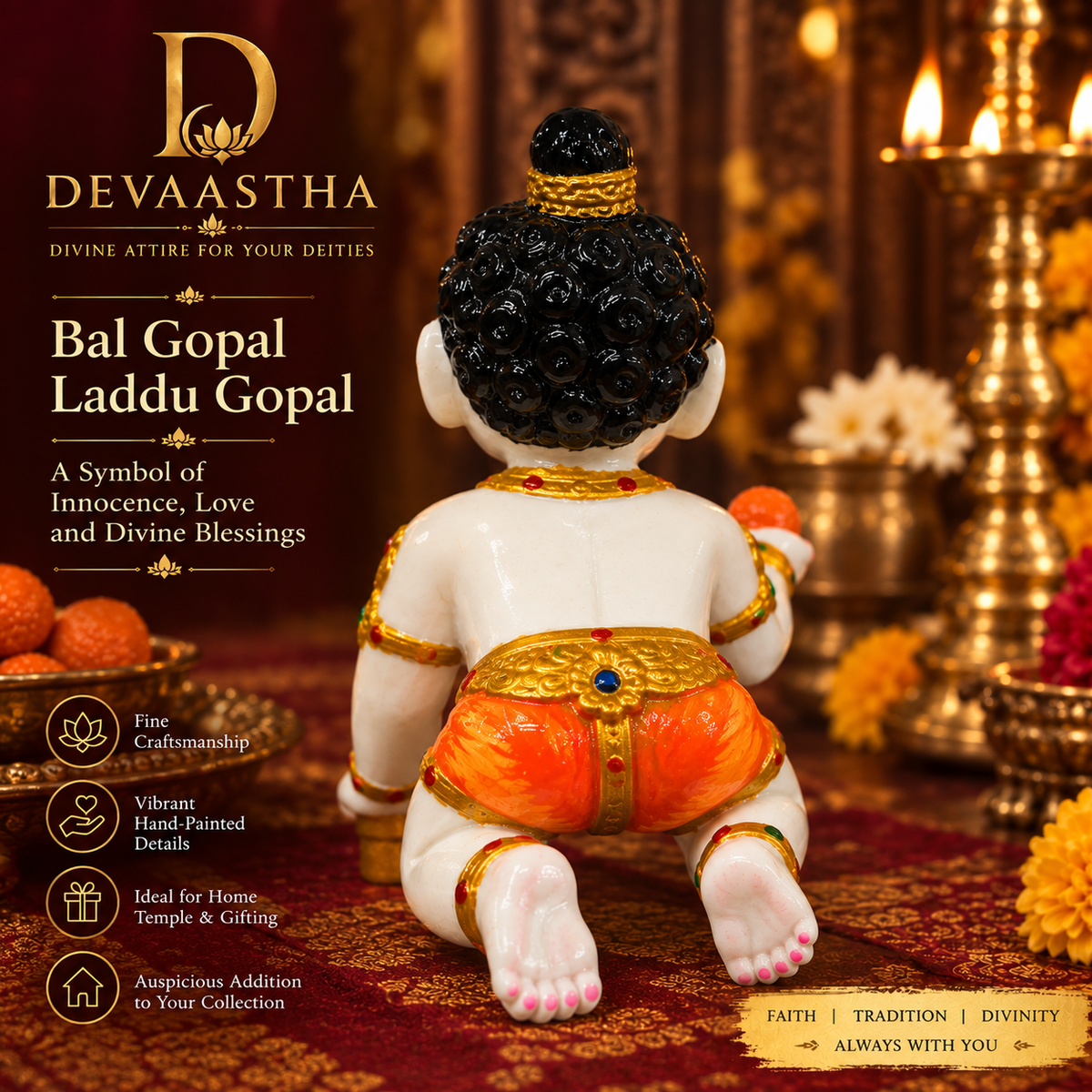 Laddu Gopal Ji (Marble Dust) 5 No
