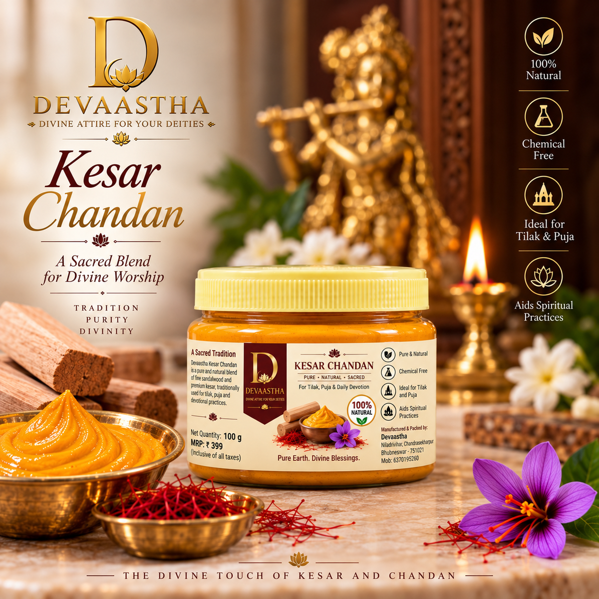 DEVAASTHA Kesar Chandan 100 g product image