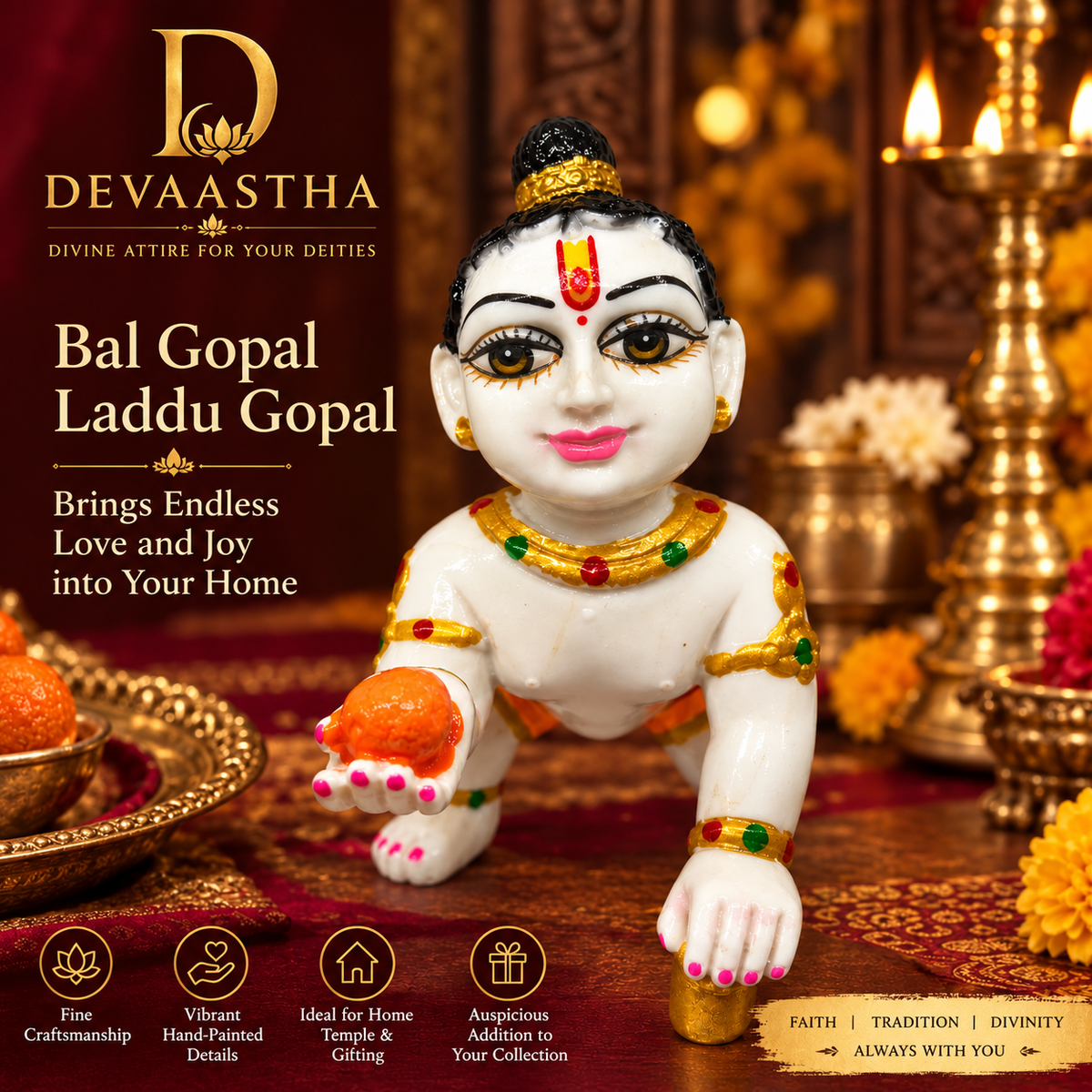 Laddu Gopal Ji (Marble Dust) 5 No