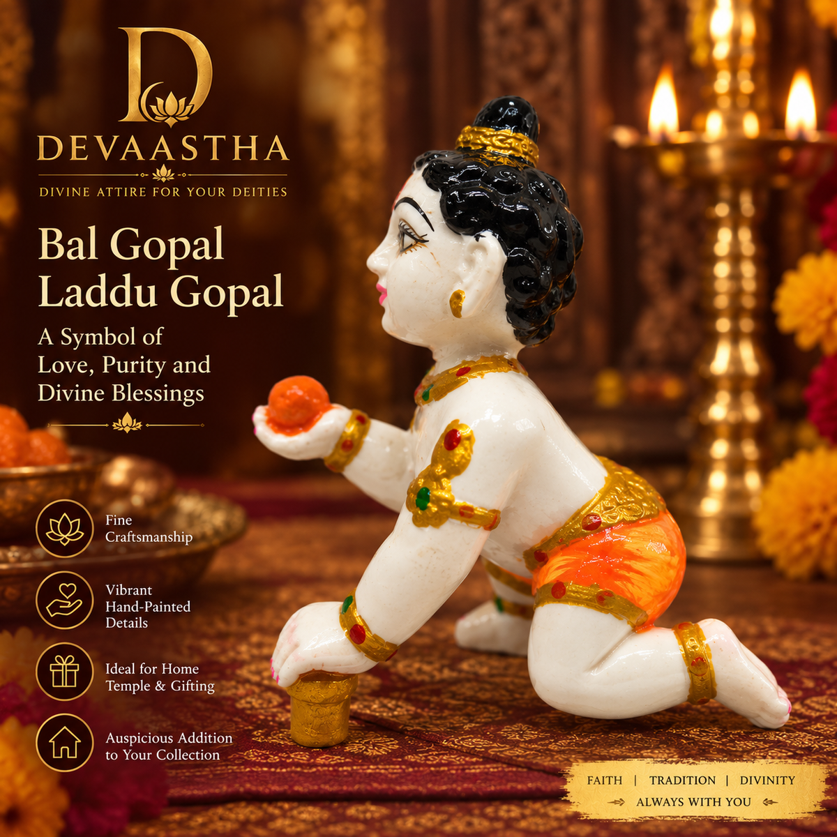 Laddu Gopal Ji (Marble Dust) 5 No
